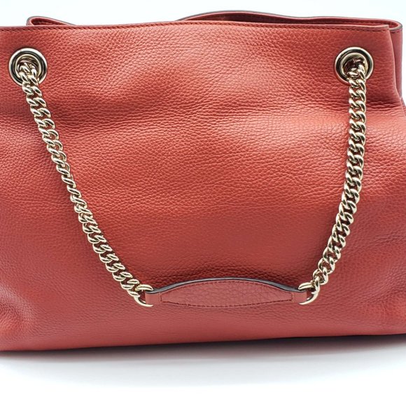 100% Authentic Gucci Soho on Chain Medium Leather Shoulder Bag - Picture 4 of 16